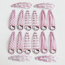 SANRIO 15 Pcs/Set KT Pink Hair Clip Set, Cute Plush Cat Mouth Hair Clips, Japanese Side Hair Accessories, Valentine's Day Gift, KT Cat Headwear - Cartoon - View 9