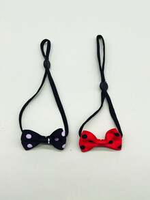 7pcs Mini Cute Limited Edition Multi-Color Polka Dot Bird Bow Ties, Elastic Adjustable Decorative Bow Ties, Parrot Decor Accessories Suitable For All Seasons, Photo Prop, Random Style Delivery - Multicolor - View 11