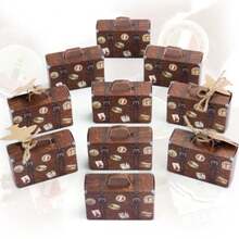 50PCS  Suitcase Favor Boxes Travel Theme Candy Box Vie Kraft Cardboard With Tags And Burlap String For Wedding Travel Theme Party Bridal Shower Decoration - 多 - 查看 8