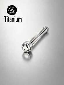 Khuyên mũi mini STM-F136 bằng titan 20G0.8mm, bi tròn và đính kim cương G23, kiểu dáng thanh thẳng, thanh chữ L, thanh cong, trang sức xỏ mũi phổ biến và được ưa chuộng dành cho nữ. - MŨI - Xem 18