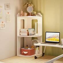 Three-Tier Corner Open Shelving Unit, Corner Display Bookshelf, Bedside Open Storage And Display Bookcase, Suitable For Living Room, Bedroom, Home, Kitchen, And Office Storage Cabinets. (Mother's Day) - 白色 - 查看 5