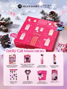 Set de pestañas postizas de estilo de dibujos animados reutilizables Mlen Diary, incluye 8 piezas como regalo de Año Nuevo, kit de extensión de pestañas naturales DIY - C - Ver 2