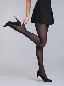 1件装女士性感连裤袜，时尚简约，舒适透气。 - 黑色 - 查看 5
