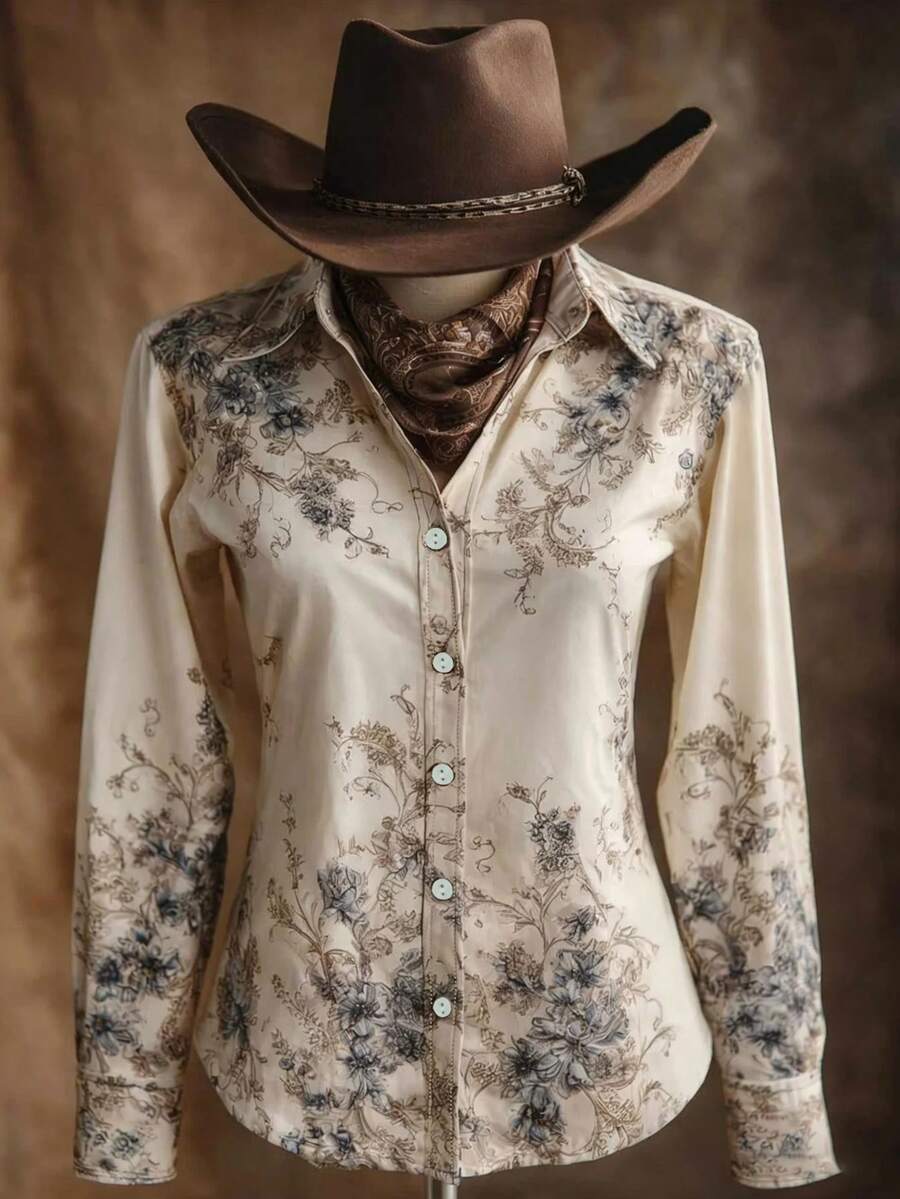 Áo sơ mi dài tay phong cách Bohemian dành cho nữ, áo kiểu thường ngày làm từ vải dệt in họa tiết, thích hợp mặc mùa hè.