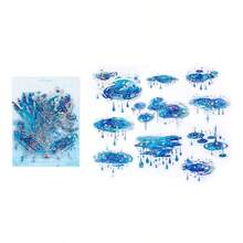 20pcs PET Rain Crystal Shell Sticker Pack, Borderless Water Language Series Scrapbooking Decorative Stickers,School Supplies,Back To School - Multicolor - View 16