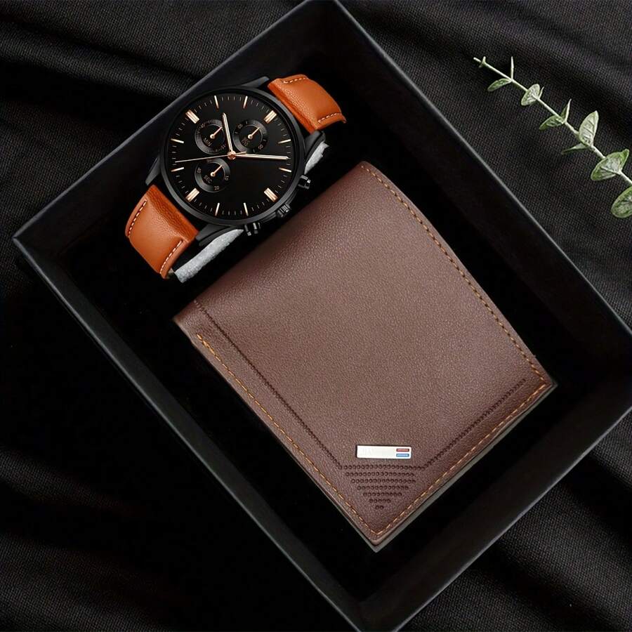 Casual And Minimalist Men's Business Short Wallet, Multifunctional And Multi Slot Fashion Wallet, Valentine's Day, Thanksgiving, Father's Day, Holiday Gifts - 棕色 - 查看 1