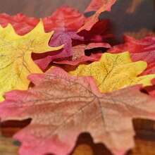 Approx. 10/100pcs Artificial Maple Leaves, Multi-Color Mixed Fake Autumn Leaves Decor, Suitable For Home Fall Decoration, Halloween, Thanksgiving, Wedding, Events, Party Craft, Tabletop Decor, Artificial Flowers And Plants - Multicolor - View 5
