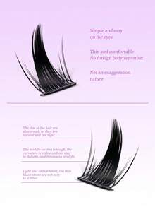 俏皮分段式假睫毛，浓密卷翘，打造戏剧性妆效，单簇装 - 查看 3