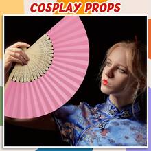 5pcs Assorted Color Folding Hand Fan, Bamboo Paper Hand Fan, Japanese Style Fan, Gift For Women, Wedding, Party, Home Decor - Multicolor - View 7