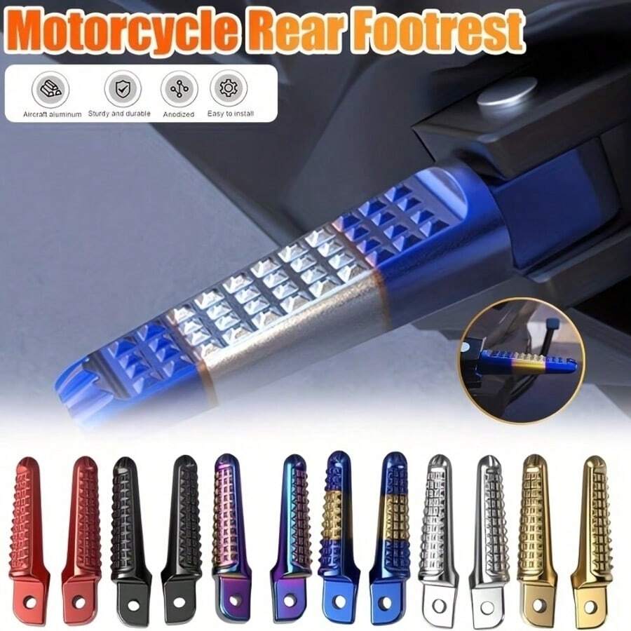 1 Cặp Gác Chân Sau Xe Máy Chống Trượt Bằng Hợp Kim Nhôm Đa Năng - A - Xem 1