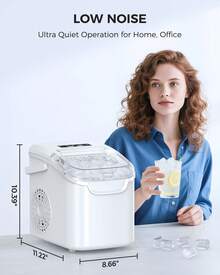 Countertop Ice Maker 9 Bullet Ice Cubes In 6 Mins, 26.5lbs/24Hrs, Ice Maker Machine With Self-Cleaning, Basket And Scoop For Home Office Kitchen Bar Party - 美規A型插(110-127V) - 查看 9
