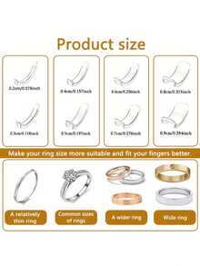 8pcs Transparent Silicone Ring Size Adjusters, Unisex, Adjustable Ring Size Without Replacement - Ring Adjuster - View 5
