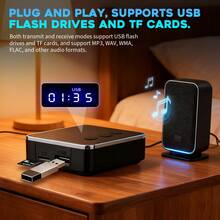 新款 RT06 蓝牙 5.4 发射器接收器，支持 USB 闪存盘、TF 卡、同轴光纤、3.5mm AUX 音频适配器 - RT06 - 查看 8