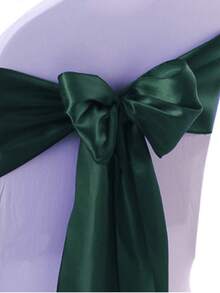 1pc Satin Ribbon Sash, Wedding Party Chair Back Decoration, Bow Tie Chair Strap - 1PC - View 9