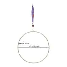 37.4inches Aerial Hoop Kit, Aerial Hoop For Adults Suspension Professional Ring, Large Aerial Dance Circus Ring For Yoga Acrobatics Gymnastics, Fitness Stainless Steel Single Point Aerial Hoop Equipment Kit - Silver - View 11