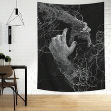 1pc Goth 1pc Polyester Printed Abstract Star & Eyes Wall Tapestry, For Living Room Bedroom Wall Decor, Camping Decoration, All Seasons - 1PC - View 2