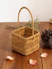 Rattan Woven Mini Handbag, Living Room Storage Basket, Gift Basket - A - View 1