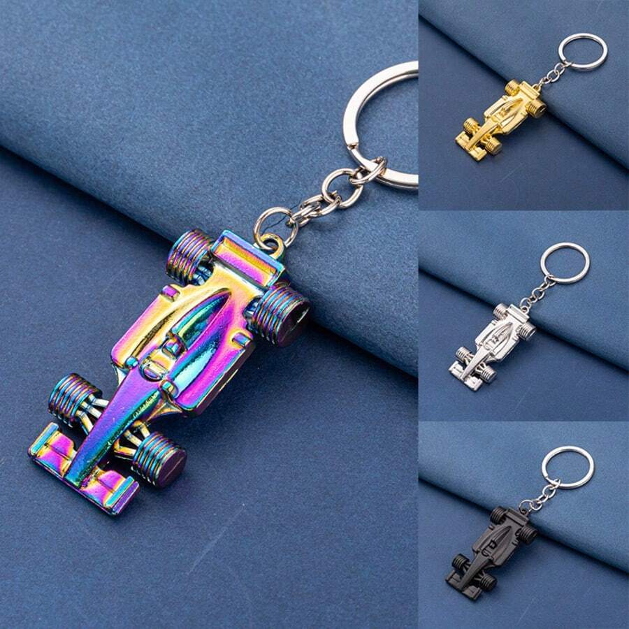 1 Men's Keychain Gift Racing Keychain Formula Racing Keychain - Silver - View 1