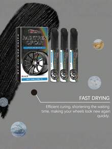 黑色汽车轮毂划痕修复笔，汽车油漆剥落和划痕去除补漆笔 - A - 查看 9
