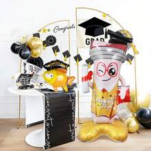 2pcs Standing Pencil Balloon Set, Includes Standing Pencil Balloons, Suitable For Graduation Decoration, Graduation Party, Celebration, School Events And Campus Decoration, Indoor Decor, 2026 Graduation Party, Graduation Season Photo Props Balloons - Multicolor - View 1