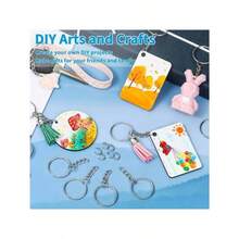 100pcs/Set Keychain Production Supplies Kit With 50 Chain Keychains And 50 Jump Rings Keychain Set Keychain Accessories Loose For Keychain Production DIY Crafts Small Business Supplies Gift Souvenir Car Accessories Bag Charm School Cute Goth Y2k - 真彩 - 查看 6