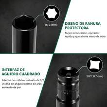 20 Piece 1/2 Inch Drive Deep Impact Socket Set Sleek Black C-Hrome Finish For Ultimate Durability And Performance Heavy Duty Impact Sockets Ideal For Mechanic Tool Sets Complete Impact Socket Set, 8mm-32mm Deep 6-Point Set W/Case - A - View 4