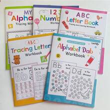 Lachilly 26個字母描紅練習書，包含0-30數字，塗色書，手寫練習書，兒童練習書，學習與描紅字母，辨識大寫和小寫字母，A-Z字母發音學習，幼兒園教育學習教材，適合幼兒與幼兒園兒童，書法練習書，居家教育，男孩女孩生日禮物 - 彩色 - 查看 4