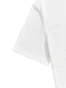 Camiseta de Hombre de Moda Vintage Nueva con Cuello Redondo y Mangas Cortas - Blanco - Ver 3