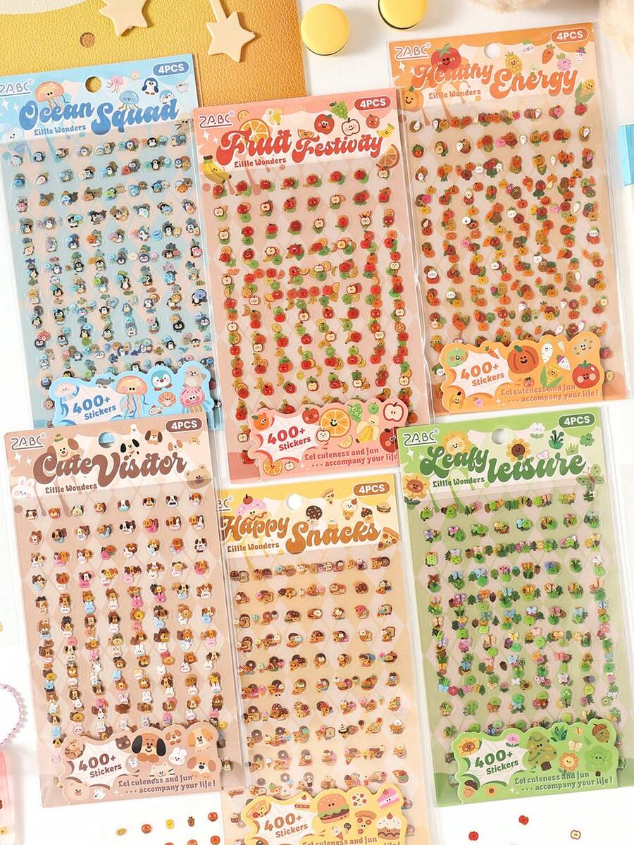 1张可爱搞怪贴纸，精美小元素贴纸，儿童贴纸艺术，适用于剪贴簿、手账、宠物趣味贴纸、Kindle剪贴簿用品、笔记本电脑贴纸 - 多色 - 查看 1