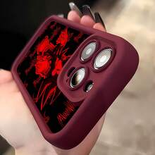 Fondo de pantalla con temática oscura, roja y negra.funda de teléfono Fundas compatibles con ,Apple,VIVO,OPPO,,, y Honor.Fabricadas en silicona TPU,ofrecen protección contra golpes y caídas. - Burdeos - Ver 5