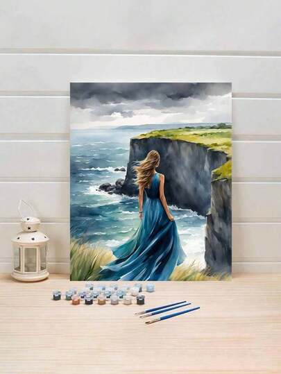 Bộ tranh số tự làm không khung - Hình ảnh nghệ thuật nhìn từ phía sau, tác phẩm nghệ thuật thủ công để trang trí phòng ngủ và tường nghệ thuật, vẽ tranh đơn giản và thú vị, không cần kinh nghiệm vẽ, hiện thực hóa ước mơ hội họa của bạn, đắm mình trong thế giới đầy màu sắc, mỗi nét vẽ là sự thể hiện bản thân, món quà tuyệt vời nhất cho gia đình và bạn bè, 40*50CM