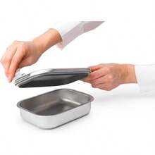 Durable Lunch Box. Can Hold Sandwiches And Snacks - Stainless Steel - View 2