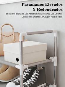 1pc 8-Layer Freestanding Stainless Steel Shoe Rack With Shoe Shelf, Storage Rack - 灰色 - 查看 3