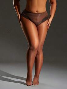 1pcs Women's 20D Black Sexy Pantyhose, Fashionable And Simple Tights, Cozy - 咖啡棕 - 查看 6