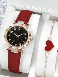 2pcs/Set Women's Starry Dial Watch + Bracelet Set - Exquisite Gift For Valentine's Day, Anniversary - Multicolor - View 11