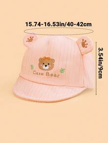 1 pieza Gorra de béisbol para bebé con bordado de oso de dibujos animados, sombrero ligero y transpirable para el sol, adecuado para salidas diarias en primavera/verano para bebés de 6 a 12 meses - Multicolor - Ver 2