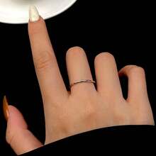 1 pieza Anillo de pulgar de plata pura, joyería de plata elegante y delicada como regalo para mujeres - Blanco - Ver 3