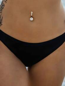 1 chiếc trang sức thời trang nữ, trang sức cơ thể, sang trọng, đính đá Zirconia, vàng, hình tròn. - Vàng - Xem 1