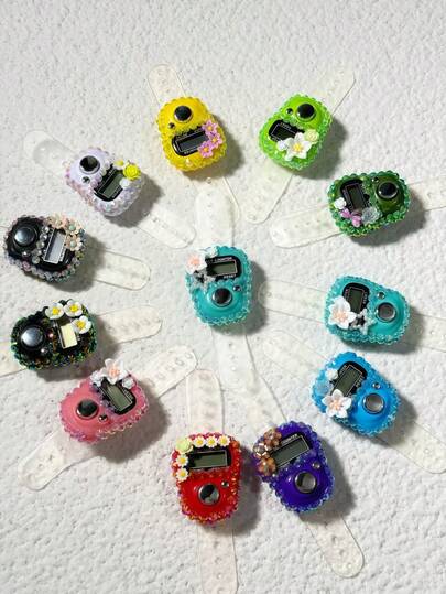 Rhinestone Decorated Electronic Counter For Prayer, Precise Counting, Portable For Muslim Prayer