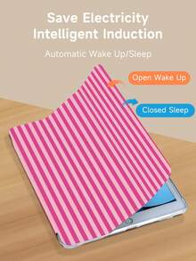 Kingsung Pink Stripes Tablet Case, Compatible With IPad 9.7/10.2/10.5/10.9/12.9/Pro 11, 10th Generation, Compatible With Samsung Galaxy Tab S6 Lite 10.4-Inch, Compatible With Kindle Paperwhite 12th Gen 2024, Kindle (11th Generation) 2022 Version - Multicolor - View 4