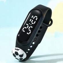 Bộ 3 chiếc đồng hồ điện tử unisex thời trang họa tiết bóng đá hoạt hình kèm dây đeo hình bóng đá, thích hợp làm quà tặng sinh nhật, ngày lễ, Giáng sinh. - Nhiều màu - Xem 3