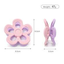 Baby Silicone Flower Teething Toy, Unisex Teether For Newborn & Infant, Rotatable Double-Sided Flower Design, Easy To Grip, Great Gift - 彩色 - 查看 6