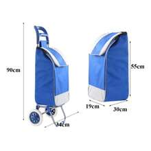 Carrito de compras multifuncional de dos ruedas, carrito plegable de gran capacidad, resistente tela Oxford, portátil, con capacidad de carga de 20 kg (ideal para artículos del hogar y la cocina), bolsa de compras portátil con ruedas, carrito de compras impermeable. - Rojo - Ver 4