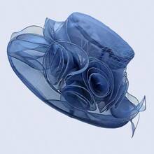 1pc Women Premium Organza Material Rose Flower Mesh Sun Hat, Breathable, Fashionable, Lightweight, Suitable For Women's Daily Outings, Travel, Banquet, Gathering - Multicolor - View 6