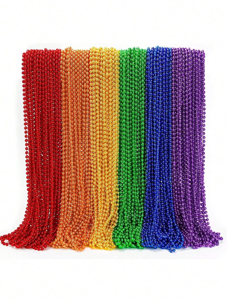 Bộ 12/24/48 hạt cườm cầu vồng, mặt dây chuyền LGBTQ, 6 loại mặt dây chuyền hạt kim loại LGBTQ bán sỉ, mặt dây chuyền tự hào đồng tính nam và nữ, đồ trang trí tiệc diễu hành tháng Tự hào. - Hạt cầu vồng - Xem 1