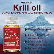 Antarctic Krill Oil, Include Omega-3s, Astaxanthin, Phospholipids - Easy To Absorb,  Heart & Joint Healthy  - 120 Softgels - 1瓶 - 查看 3