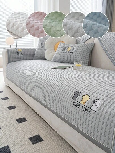 SANMOSPIN 1个夏季凉爽丝滑奢华沙发垫，四季皆宜，适用于1/2/3/4人沙发，客厅和卧室家居装饰