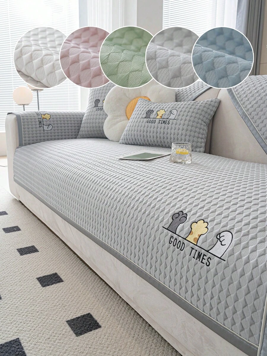SANMOSPIN 1 chiếc đệm sofa sang trọng, mềm mại, thoáng mát mùa hè, phù hợp cho mọi mùa, dùng cho sofa 1/2/3/4 chỗ ngồi, trang trí nhà cửa cho phòng khách và phòng ngủ. - màu xanh lá - Xem 1