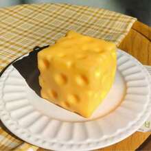 1 Pcs 6cm Cute Square Cheese Design, Made Of Soft And Slow Rebound Material, Comfortable To The Touch, Helpful For Relaxation And Stress Relief. Realistic Shape, Lightweight And Easy To Carry. Suitable For Daily Leisure And Collection. - 1PC - View 7