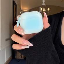 Korean Style Matte Gradient 5-Color Earphone Case With Hanging Ring, Compatible With Airpods Pro 3, New Pro 2, Cute Apple 4 Minimalist 3, Personalized 1/2 Earphone Case For Women - Multicolor - View 10